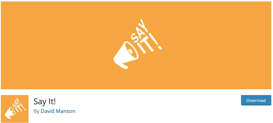 Say It! Plugin