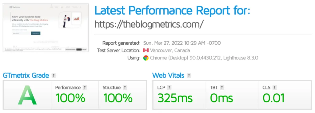 speed of GeneratePress