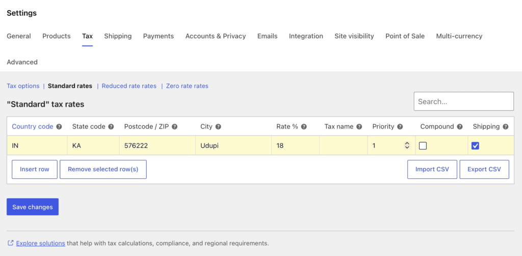 Tax details