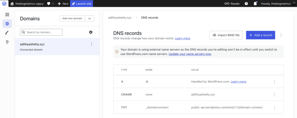 DNS records
