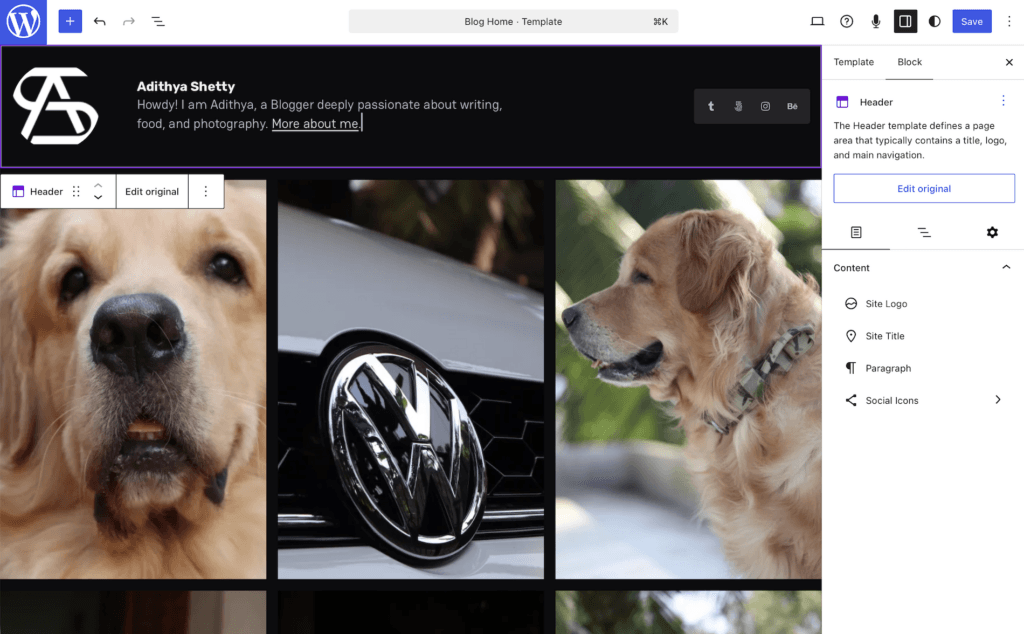 Editing homepage text