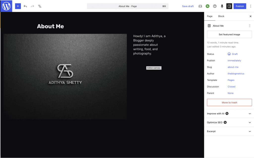 Adding a About page