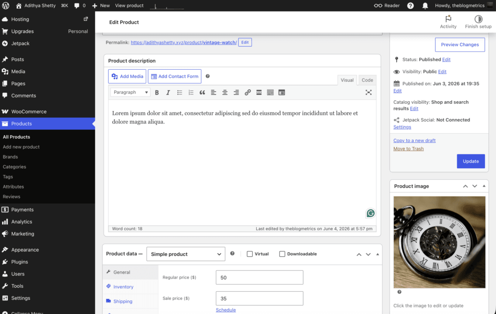 Add Products to display on your Store