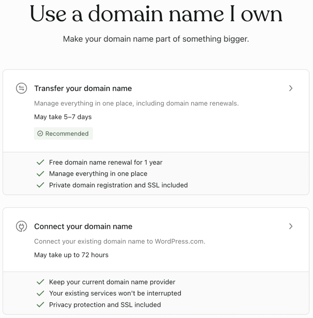 Connecting your domain name