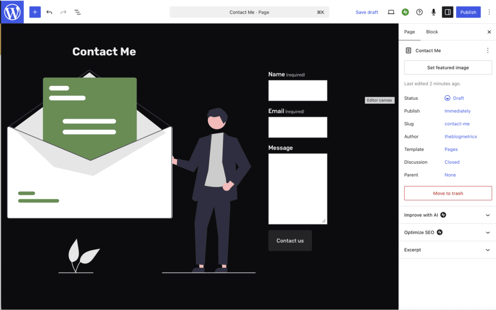 Adding a beautiful contact form with the block editor