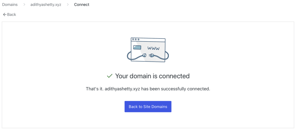 Domain name connected to WordPress.com