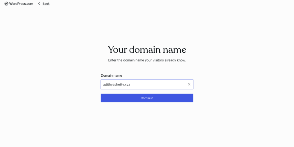Using the existing domain