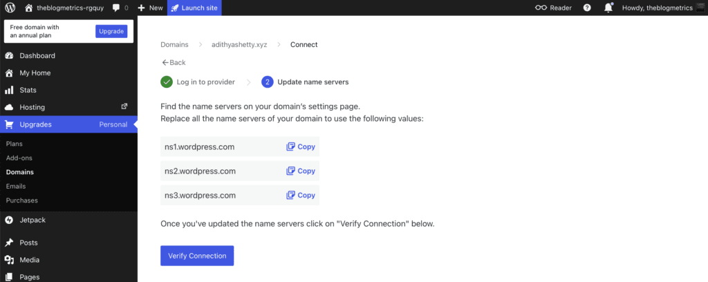 WordPress.com name servers