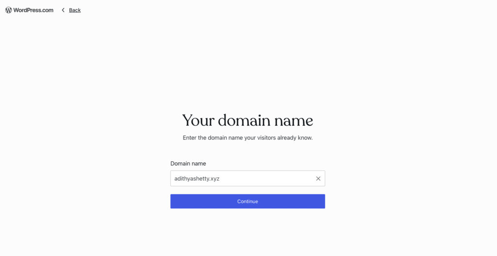 Enter your domain name